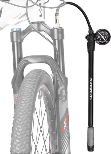Pompe d'amortisseur pour VTT - Pompe à air arrière de vélo Haute Pression 300psi Pompe à air en d'aluminium | sans buse de Perte d'air, Outil de réparation de vélo