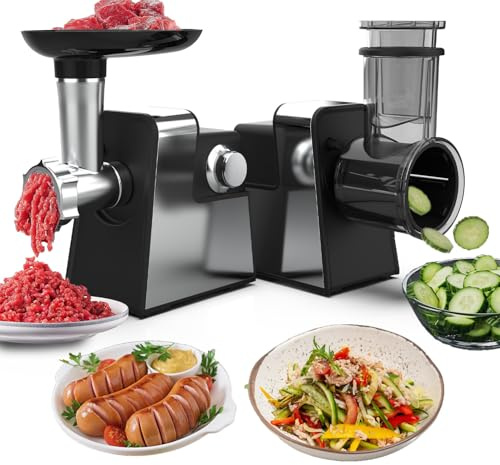 Tritacarne Elettrico Multifunzionale da 400 W Insaccatrice per Salsicce Taglierina con 5 Lame Fette Uso Domestico In Cucina British plug-1pcs