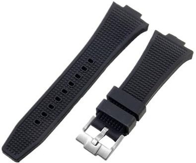 PNESHGTT Kompatibelt med Tissot PRX klockarmband Super Player T137.407-410 gummi, silikon, icke-askfärgat klockarmband 26-12 mm klocktillbehör(Black Silver buckle)