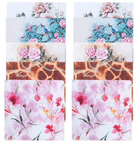 MERRYHAPY Lot de 10 Chiffons de Nettoyage en Microfibre pour Lunettes et Écrans 145 X 145 CM Motifs Imprimés Classiques Multi-Usage pour Verres Bijoux et Téléphones Couleurs