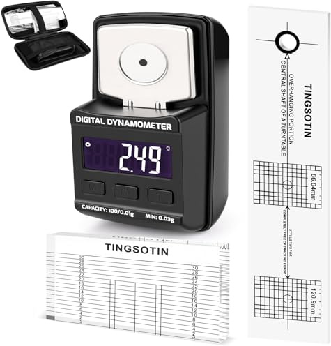 Turntable Cartridge Alignment Kit, Record Player Setup Tool with Digital Stylus Force Scale, Azimuth Ruler & Protractor, Precision Vinyl Turntable Accessories for Audiophiles, DJs & Audio Engineers