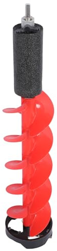 Plyisty 8-Zoll-Nylon-Eisbohrer mit Schwimmender Vorrichtung für Kabellose Elektrische Bohrmaschine, 28-Zoll-leichtes Eisangelwerkzeug mit Hartmetallklingen, Adapter und Ortung für Tiefes Wasser, Rot