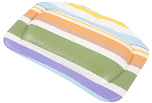 BESTYASH Suction Cup Bath Pillow for Bathtub, Foam Headrest Cushion with Striped Design, Comfortable Soaking Tub Pillow for Spa, Hotel, Sauna Use