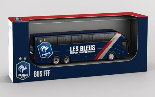 Megableu - Bus FFF - Squadra francese 1:50-28 cm, licenza ufficiale FFF con veicolo giocattolo calcio, autobus squadra francese