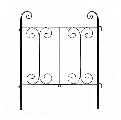 XLIHAWY Eisen Garten Klein Zaun, Landschaftsgestaltung Gartenweg Lattenzaun Zaunelemente, Rankgitter Für Den Außenbereich Zum Beranken(Schwarz,19.7x24.4in/20pcs)