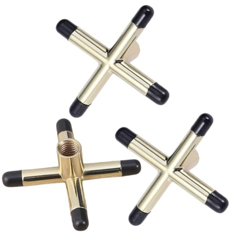 SHINEOFI Tête de Pont de Queue de Billard Antidérapante en Alliage de Zinc et Plastique, Compatible Tables de Billard et Snooker, Lot de 3 Pièces Polyvalentes