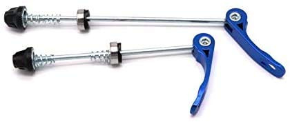 CarbonEnmy Schnellspanner Set MTB Rennrad 100/135mm (140/180mm) QR 5mm Achse CNC Aluminium Fahrrad Radspanner Naben-Spanner Rennrad-Schnellspanner (Blau)