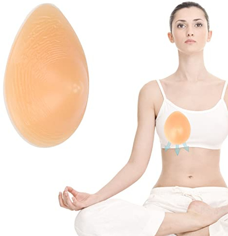 Prótesis de Sujetador, Almohadillas de Sujetador Formas Protésicas Artificiales para Mastectomía Mamaria Simétrica Post Mastectomía Formas de Mama Insertos de Sujetador de Silicona 5.3 Oz