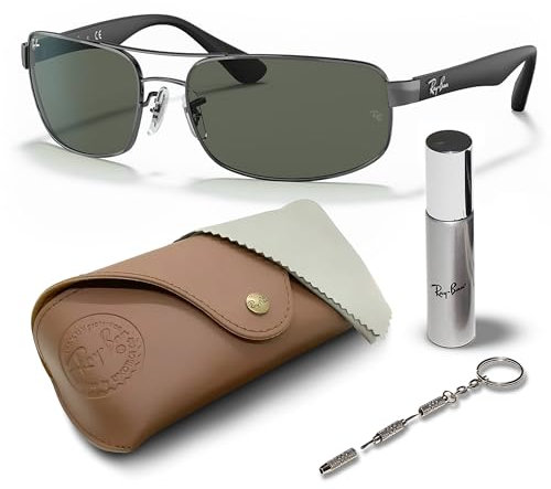Ray-Ban RB3445 Rectangle Sunglasses with Official Eyewear Kit