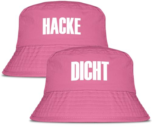 Prozente Momente Hacke/Dicht - Fischerhut Set | Anglerhut | Sonnenhut | Sommer | Malle | lustige Sprüche | OneSize | Malle | Urlaub | Pink