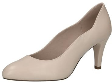 CAPRICE Damen Pumps aus Leder Spitz, Cremefarben (Offwhite Nappa), 40 EU