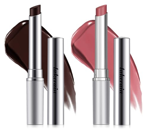 2PCS Honey Lipstick Tinted Lip Balm - Sheer Hydrating Lipstick for All Skin Tones - Moisturizing Lip Color, Nourishing Lip Balm with a Hint of Natural Black Cherry Tint (Black & Pink)