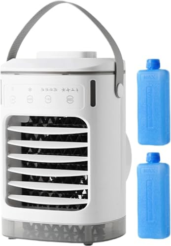 Générique Ventilateur de Climatisation pour Chambre | Climatiseur Portable Rafraîchisseur d'air - Appareil Silencieux avec Minuterie Humidificateur Rechargeable pour Salon Chambre Bureau