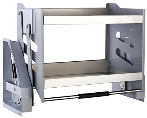 YVYKFZD 2-stufiges herunterziehbares Teleskopschublade Regal, Ausziehbare Schublade Küche, Edelstahl-Regal Schrank Organizer, Organizer Ausziehbar, robuster Hebekorb(33.8x10.6x20.4/86x27x52cm)