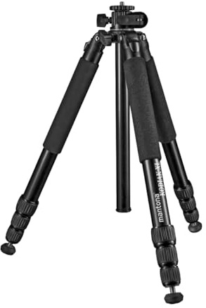 Mantona Kodiak XL Aluminium Fotostativ, Dreibeinstativ belastbar bis 18 kg, höhenverstellbares Kamerastativ bis 180 cm, Tripod mit 180° Mittelsäule, stabiles Stativ mit vielseitigem Zubehör