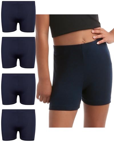 Rene Rofe Girls Biker Shorts 4 Pack Soft Stretch Lightweight Athletic