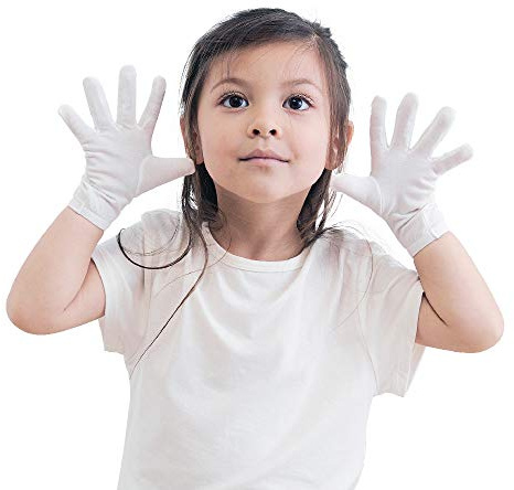 Edenswear Gants hydratants pour enfants au zinc, Eczéma Tencel (S, Blanc)
