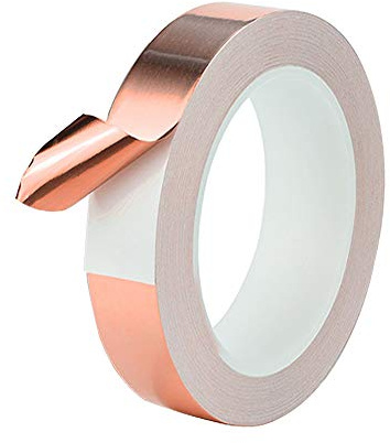 QitinDasen 30M X 20mm Premium Cuivre Feuille Adhésif Ruban avec Adhésif Conducteur, pour Blindage EMI, Artisanat, Anti-limaces, Réparations Electriques, Circuits Papier