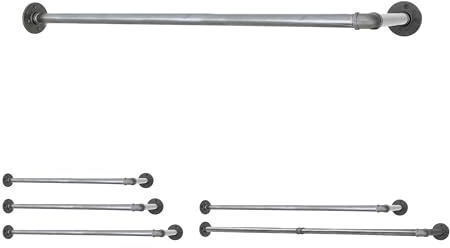 Natural Goods Berlin 1x Eckgarderobe Pipe GARD Corner | Temperguss Kleiderstange Decke Vintage Kleiderständer L-Form Wandmontage Kleiderschrank | Wasserrohre Fitting | DIY (B90 x T30cm, Industrial)