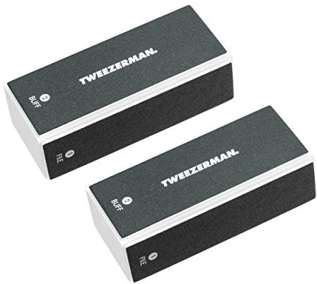 TWEEZERMAN Nagelfeilenblock (Professionell, Doppelpack, Feilen, Polieren und Glätten der Nägel, inklusive Nagelbett und Nagelrändern), Schwarz
