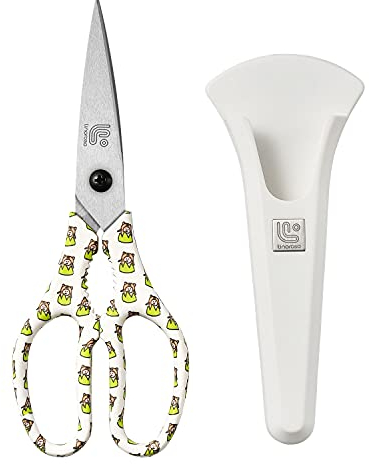 Linoroso Heavy Duty Kitchen Scissor Ultra Sharp Utility Scissors with Cover, Cooking Cutting Stainless Steel Food Shears for Meat Poultry Fish Chicken Pizza Vegetables Herbs BBQ Nuts - Tiger Graphic