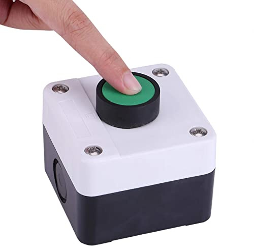 Cikonielf Grüner Druckknopfschalter Wetterfester Druckknopfschalter Station Box One-Button-Steuerung für Toröffner