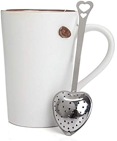 Allinbuy Heart Shape Stainless Steel Tea Infuser Spoon Strainer Steeper Handle Tea Strainer Tool