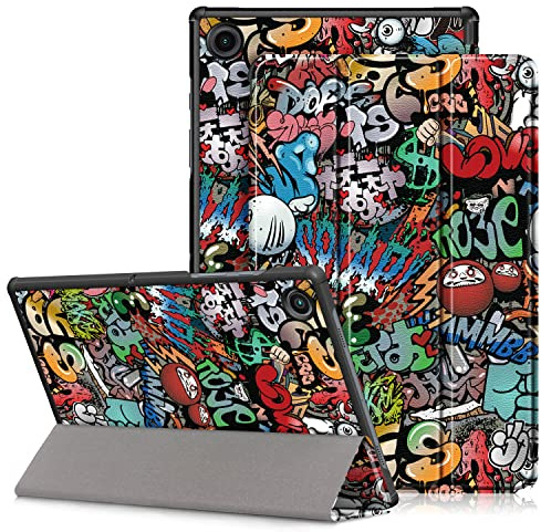 DINGGUAGUA Custodia Compatibile con Samsung Galaxy Tab A8 2022 SM-X200/X205 10.5 Pollici 2022 Ultra-sottile Cover con Funzione Supporto,Graffiti