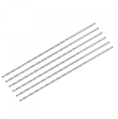 sourcing map 6 Stk. HSS Spiralbohrer (Hoch schnell Stahl) extra lange Spiralbohrer 3.2mm Durchmesser 200mm