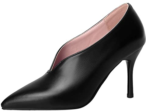 Lroey Reoly Women Stiletto Ankle Boots, Elegant Dress Boots Pointed Toe High Heel Booties 005 Black Size 5 UK/39
