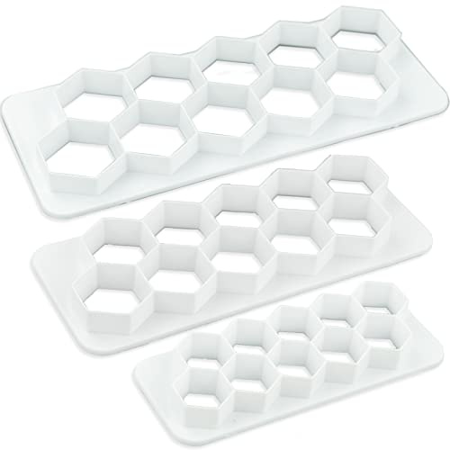 SZCXDKJ Cookie Cutter Set - Geometric Multicutter - Cake Fondant Cutter - 3 Size Hexagon Biscuit Cutters