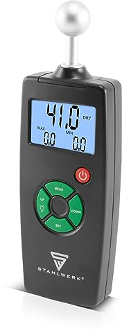 STAHLWERK Feuchtigkeitsmessgerät FM-100 ST Profi mit 40 mm Messtiefe und Kugelkopf, präziser Feuchtigkeitsmesser, Feuchtemesser für Wände, Holz, Putz, Gips und Zement