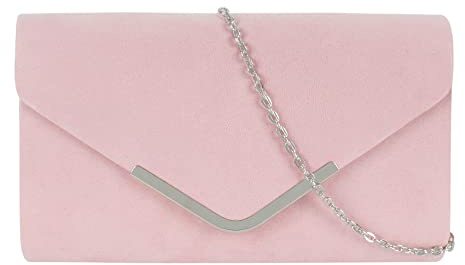 Meliyya Damen Samt Clutch Bag Abendtasche Unterarmtasche Hochzeit Tasche Elegante Umschlag Crossbody Schultertasche kleine Umhängetasche (Rosa)