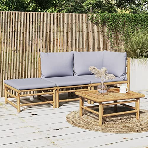 Yolola Gartensofa 3-Sitzer Rattan Sofa Balkonmöbel Lounge Sofa Outdoor Balkonsofa Balkon Couch Garten Gartenbank Sitzbank Gartenmöbel Set Loungemöbel Terras Hellgrau