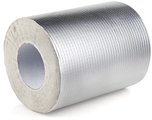 Alu Butyl wasserfestes Klebeband 200mmx10mx1.5mm,Dichtungsband Selbstklebend, Dichtband dusche,Butylkautschuk für Dachleckage, Oberflächenriss, Rohrbruch,BOMEI PACK