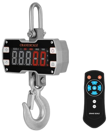 Toplionace 1T/2T Hochauflösende Kranwaage Hängewaage Hängewaage Hängewaage LCD Display (2T, Silber)