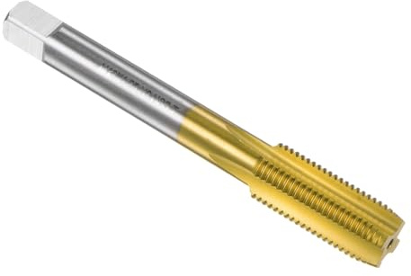 QUARKZMAN Métrique Machine Filetage Fraisage Taraud M12 x 1.25 H2 Titane Revêtement (Ti-revêtement) Haute Vitesse Acier 4 Droit Flûtes Vis Filetage Tapotement Machiniste Réparation DIY