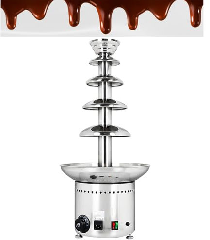 KHZKHC Chocolate Fondue Fountain, 5 Floors Electric Chocolate Melting Machine, Automatic Temperature Control, Stainless Steel, For Cheese, Bbq Sauce, Candy Or Party Wedding