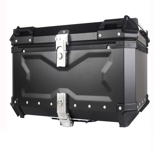 Motorradhelmbox Motorradkoffer Wasserdichtes Motorrad-Topcase Großes Gepäck Für Helme Reise-Backbox Mit Sicherheitsschloss Mit Diamant-Lederfutter Klein Top Case(Schwarz)