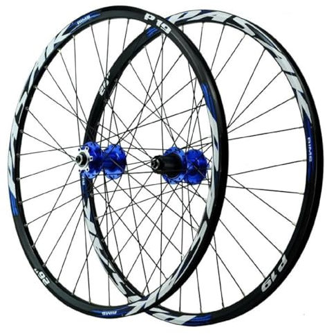 LPYDWZ MTB Fahrrad Radsatz 24/26/27,5 Zoll Scheibenbremse 29 ER Doppelwand Fahrradfelge Hybrid/abgedichtetes Lager QR 135MM for 7-12 Geschwindigkeit(Blau,27.5 inch)