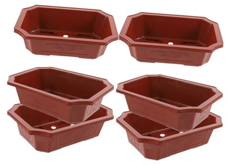Levemolo 6stücke Balkon Pflanzkübel Rechteckige Bonsai-töpfe Für Blumen Und Pflanzen Für Garten Und Balkon Wasserdurchlässig Und Platzsparend