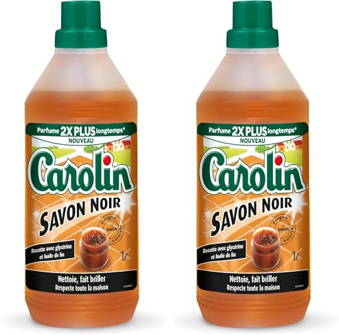Carolin Nettoyant Sols Perfume Boost Savon noir 1L (Lot de 2)