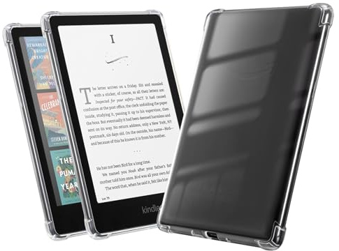 RSAquar Hülle für 7-Zoll Kindle Paperwhite 12th Gen 2024 und Kindle Colorsoft Signature Edition - Leichtes, Kratzfestes Durchsichtige Silikon Rückcover