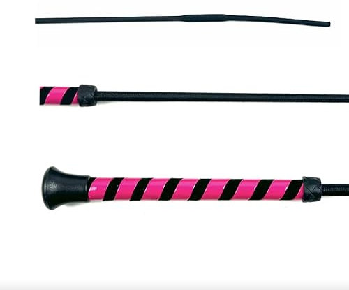JA Horse Glamour Dressurgerte Dressurpeitsche Reitgerte Dressur Reiten Gerten mit Griff in Bonbonfarbe (Pink, 120 cm)