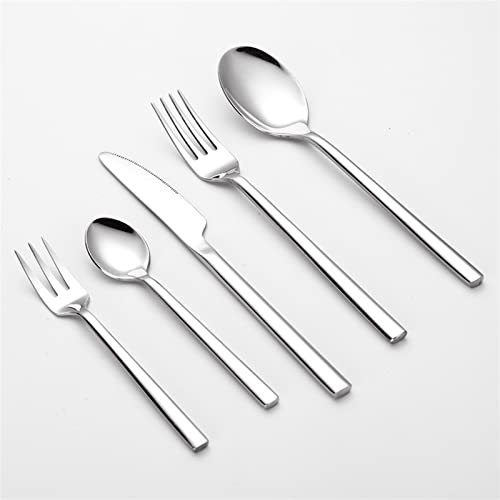 HONGYEMY Besteck-Sets 4 Sets 20-teiliges Geschirrset Edelstahl-Besteckset Messer Gabel Löffel Set Geschirr Gold Silber Besteck Western Edelstahl