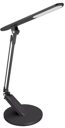 Licht-Erlebnisse LED Schreibtischlampe Touch Dimmer Farbwechsel 46 cm Edelstahl 500 lm Schwarz Modern Leselampe Tischleuchte Büro
