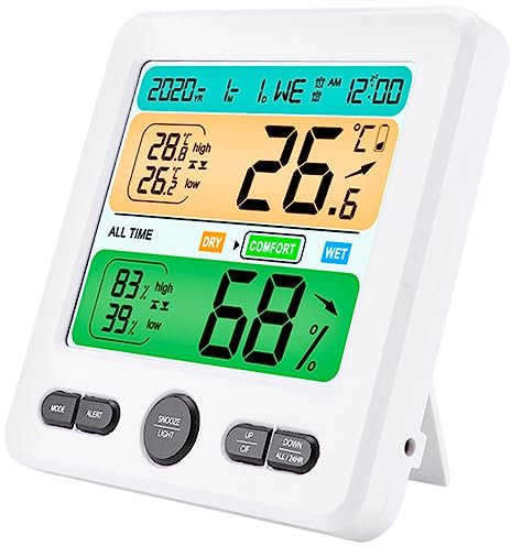 Happyyami Termometro Digitale Grande Schermo Lcd Per Misurare Temperatura e Umidità Interno Monitor Da Tavolo Per Casa Stanza Ragazza Ospedale Incubatrice