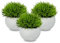 Relaxdays Set de 3 Plantas Artificiales, Flores Hiperrealistas, Maceteros, Suculentas de Plástico, Irreales, Verde/Gris, Papel, 12 x 12 cm