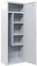 Armadio Portascope in Metallo Preverniciato con Serratura e Chiave - Dimensioni L60 x P40 x H180 cm – Colore prev. Bianco-Grigio - Fornito di Kit di Montaggio e QR code per Video Istruzioni