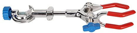 Pinza de laboratorio de 3 dientes, pinza de laboratorio de acero inoxidable, abrazadera de presión ajustable con revestimiento de goma para apretar y fijar el equipo